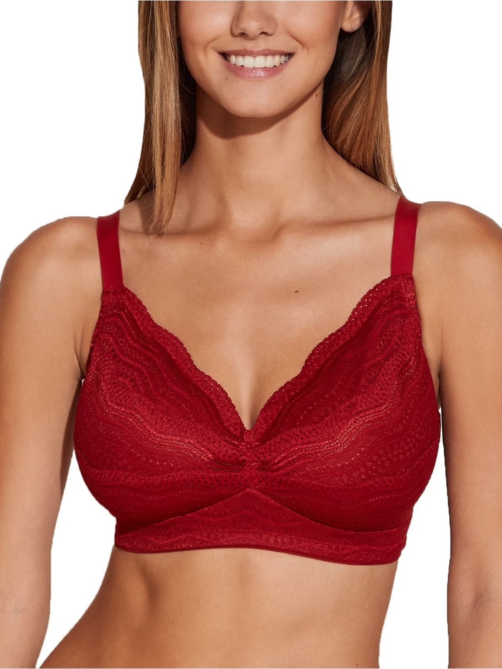 Cosabella Dolce Curvy Bralette M Sindoor Red Lace Wireless Bra DOLCE1310 NWT